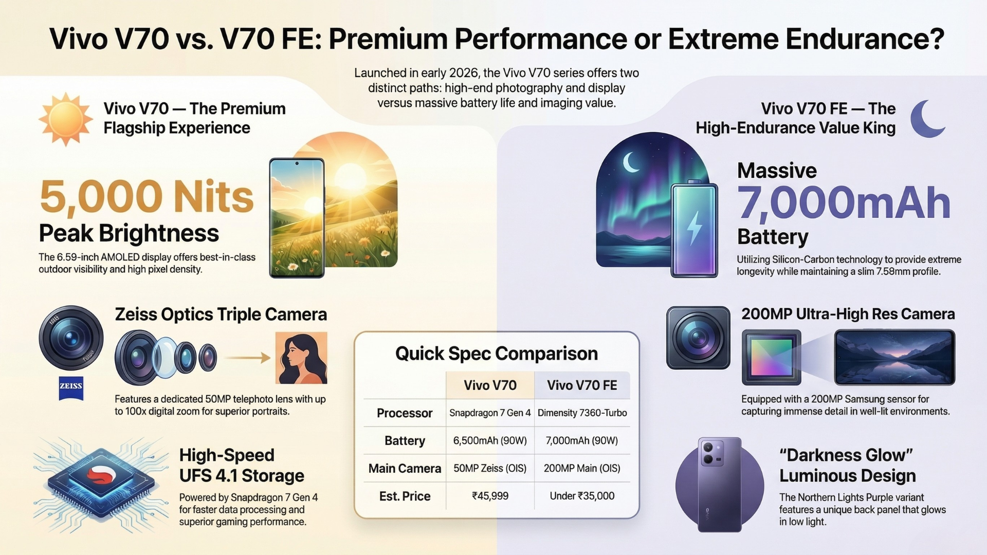 vivo V70 FE Specifications & Price in India